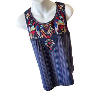 THML Size XS (0) women blue red bird embroidery